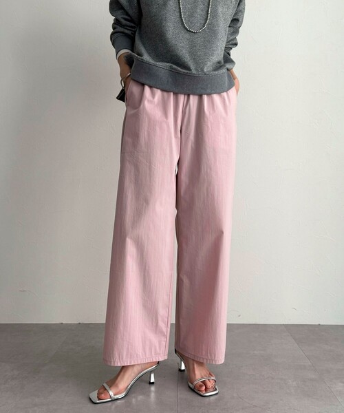 【Fredy emue】コットンワイドパンツ fredy emue パンツ コットンナイロンストレッチセミワイドパンツ