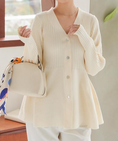 【極美品✨】EVERYDAY I LIKE. RIB Vネック カーディガン 7500023F0215_l1_c102.jpg