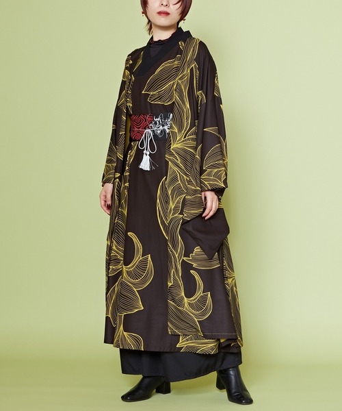 カーディガン 「カヤ」花鳥UV長羽織 レディース カヤ カーディガン 「カヤ」楚々花鳥UV長羽織 レディース