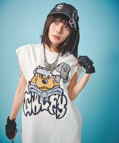 トップス GALFY GALFY タンクトップ GALFY-袖を忘れしTee メンズ レディース