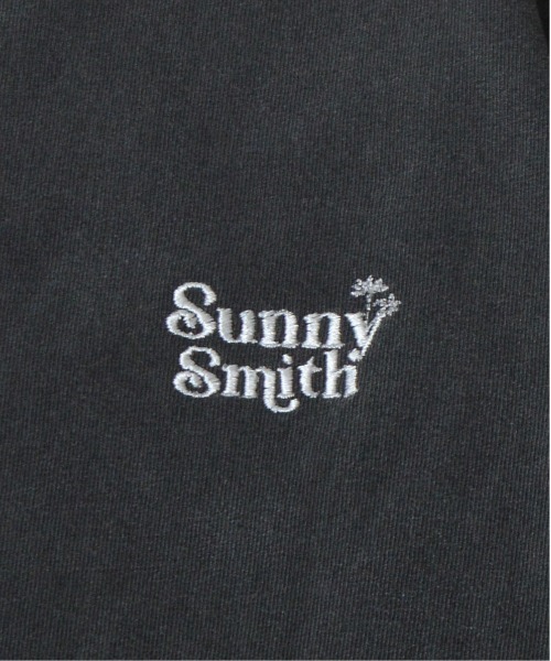 tシャツ 「SUNNY SMITH」ヤシの木ロゴ ワンポイント刺繍ピグメント加工ロングスリーブTシャツ レディース メンズ Sunny Smith tシャツ Sunnysmith ヤシの木ロゴ ワンポイント刺繍