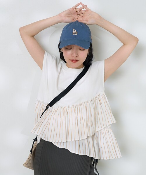 FREAK'S STORE（フリークスストア） tシャツ 裾フリル ストライプT