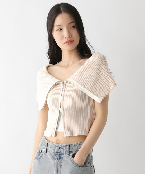 Heather ニット セーター WZIPオフショルニット（半袖） 452638