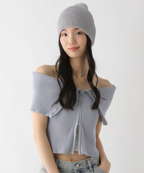 Heather（ヘザー） ニット セーター WZIPオフショルニット（半袖