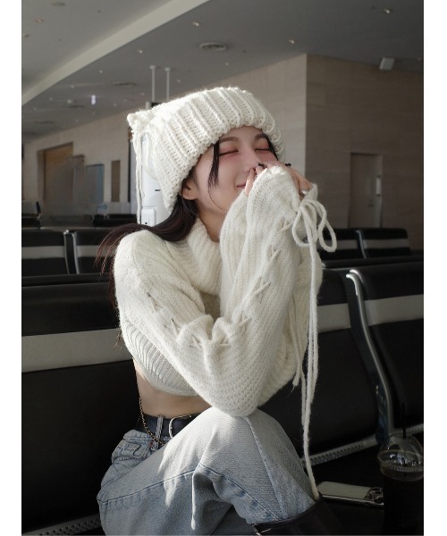 「Darich」 タートルネックニット FREE サックスブルー レディース_画像3