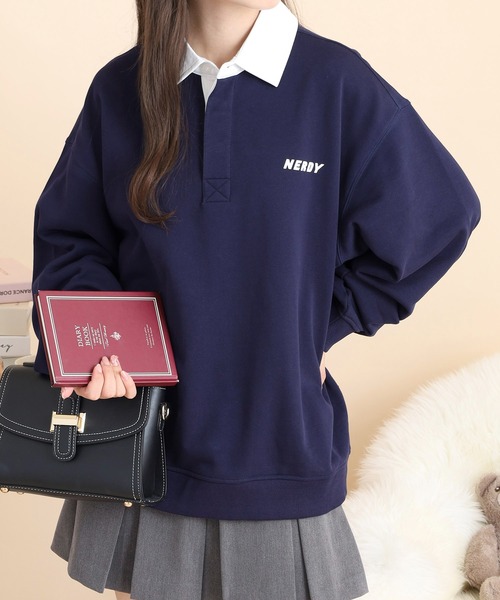 NERDY トレーナー スウェット ラグビースウェットシャツ メンズ