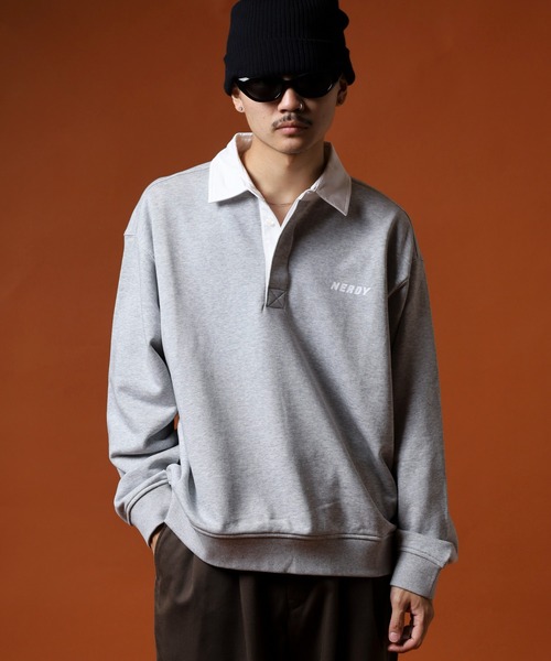 NERDY トレーナー スウェット ラグビースウェットシャツ メンズ