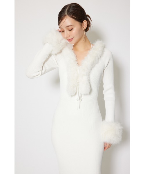 rienda（リエンダ） ワンピース フェイクファーレディーニット