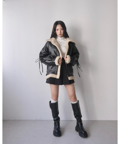 Mellowneon アウター ブラウン mellowneon（メロウネオン） ブルゾン アウター ヴィンテージレザー