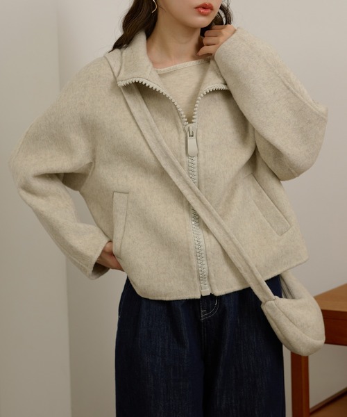 ブルゾン アウター double pocket zip up short blouson /ダブル