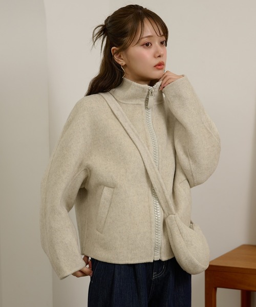 ブルゾン アウター double pocket zip up short blouson /ダブル