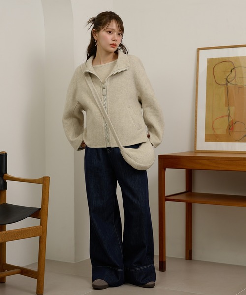 ブルゾン アウター double pocket zip up short blouson /ダブル