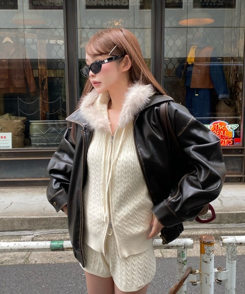 Ray Cassin（レイカズン） ブルゾン アウター レザーブルゾン