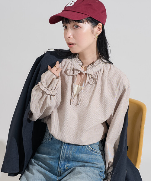 FREAK'S STORE（フリークスストア） ブラウス シャツ 前後2WAY フリル
