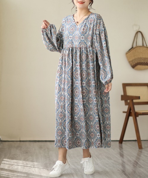 ReRe ワンピース エスニック柄2WAYロングワンピース : ZOZOTOWN Yahoo