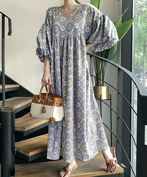 ReRe ワンピース エスニック柄2WAYロングワンピース : ZOZOTOWN Yahoo