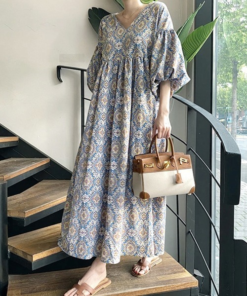 ReRe ワンピース エスニック柄2WAYロングワンピース : ZOZOTOWN Yahoo