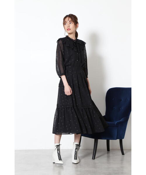 「JILL STUART」 7分袖ブラウス MEDIUM ブラック レディース_画像6