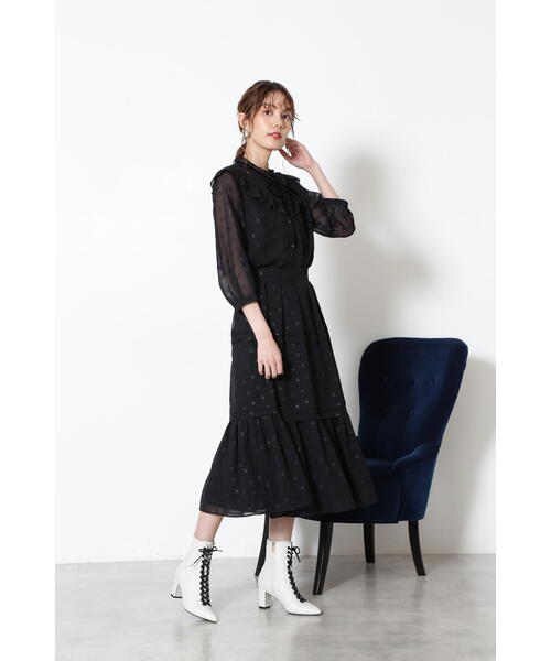 「JILL STUART」 7分袖ブラウス MEDIUM ブラック レディース_画像7