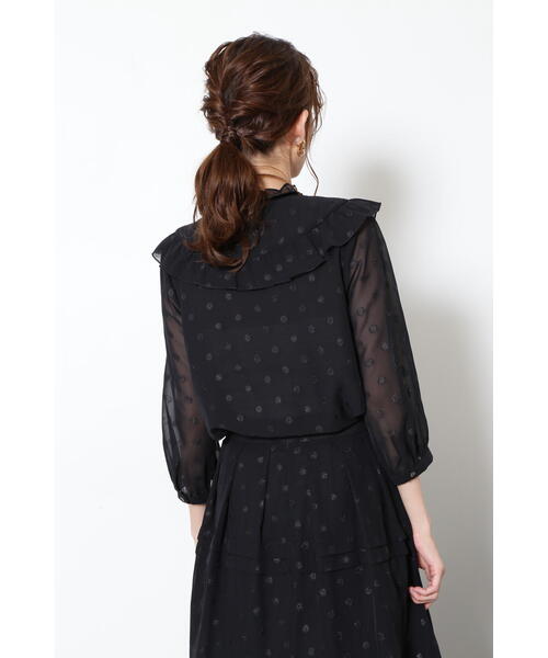 「JILL STUART」 7分袖ブラウス MEDIUM ブラック レディース_画像9