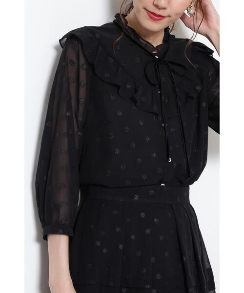 「JILL STUART」 7分袖ブラウス MEDIUM ブラック レディース_画像10