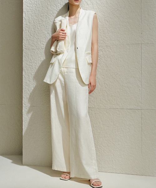 「SMILE ORCHID」 「anothers」ベスト S オフホワイト レディース_画像2