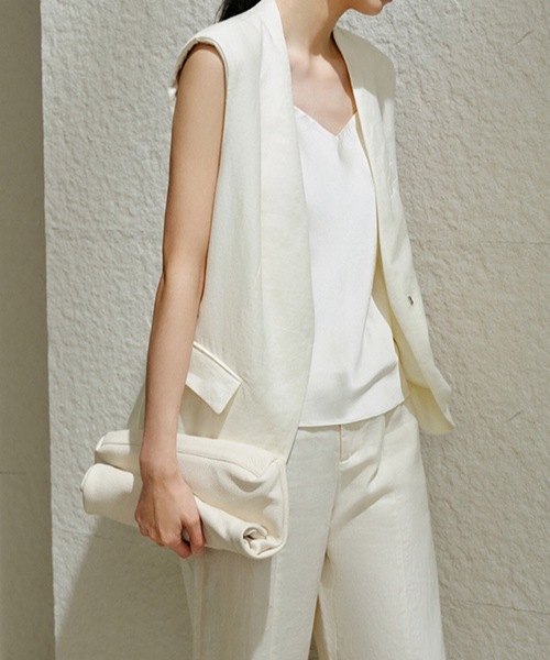 「SMILE ORCHID」 「anothers」ベスト S オフホワイト レディース_画像3