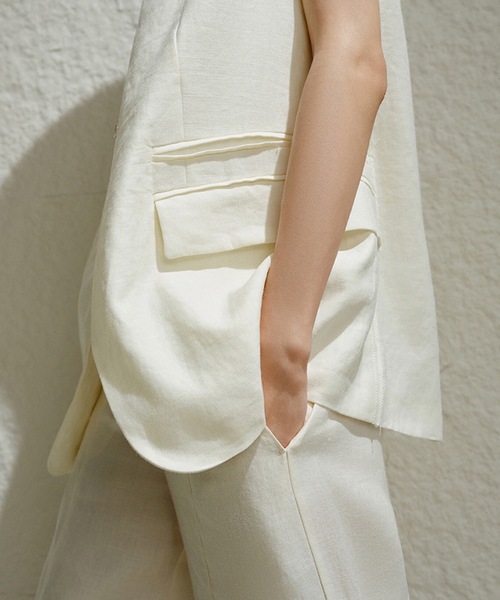 「SMILE ORCHID」 「anothers」ベスト S オフホワイト レディース_画像4