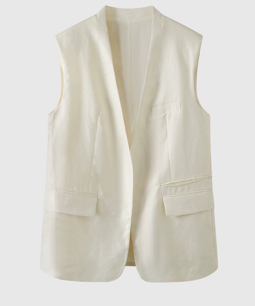 「SMILE ORCHID」 「anothers」ベスト S オフホワイト レディース_画像6