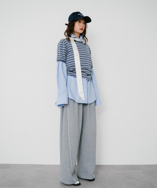 「HANNE」 半袖Tシャツ FREE ブルー レディース_画像4