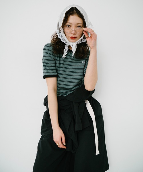 「HANNE」 半袖Tシャツ FREE ブルー レディース_画像5