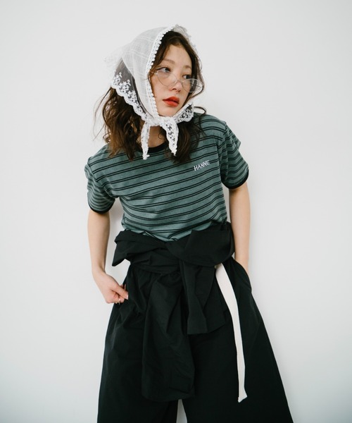 「HANNE」 半袖Tシャツ FREE ブルー レディース_画像7