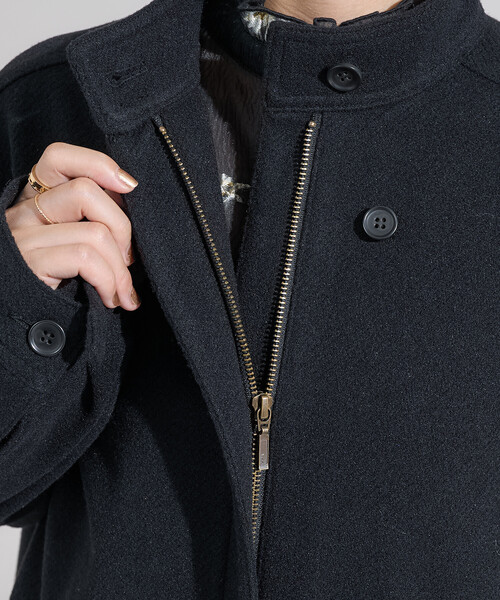 【新品】FREAK’S STORE/フレアミニコート/FREE/ネイビー FREAK'S STORE（フリークスストア）の「【WEB限定】メルトンライク