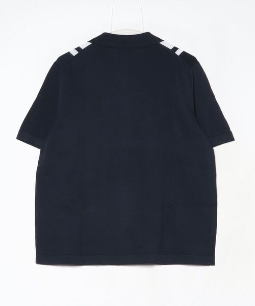 「BANANA REPUBLIC FACTORY STORE」 半袖ニット L ネイビー メンズ_画像2