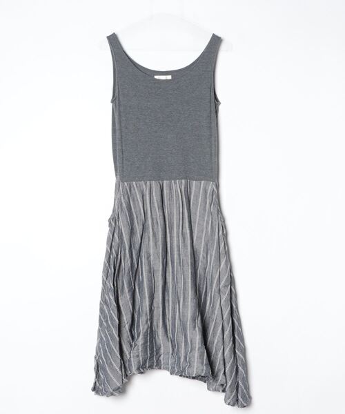 「LOISIR」 ストライプ柄長袖ワンピース 38 ネイビー レディース_画像3