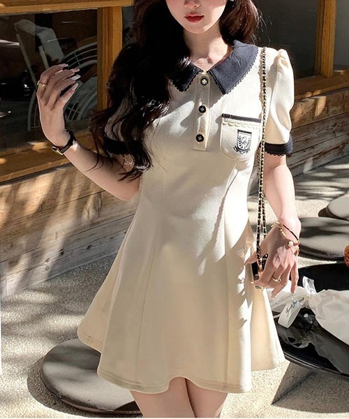 「gossip!ロサンゼルス」 半袖ワンピース S ベージュ レディース_画像5