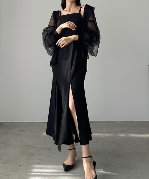「Louere」 キャミソールワンピース X-LARGE ブラック レディース_画像3