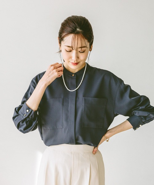 「GLOBAL WORK」 長袖ブラウス LARGE オフホワイト レディースの画像8