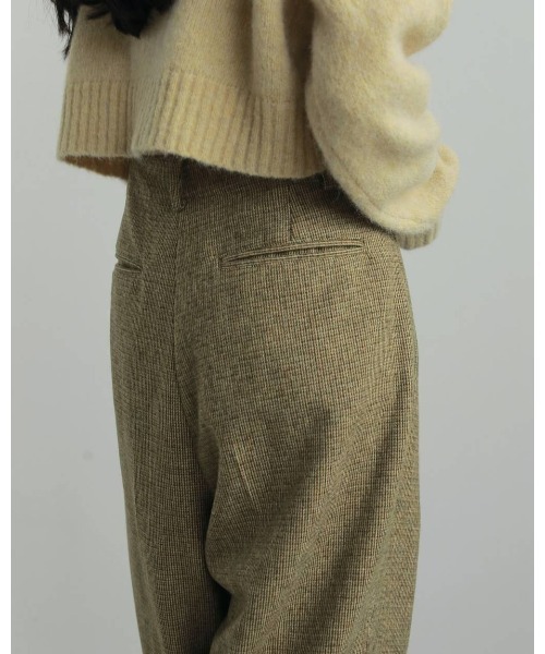 anuke（アンヌーク） パンツ Check Tuck Pants レディース : ZOZOTOWN