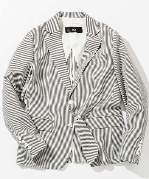 「AKM Contemporary」 テーラードジャケット M ブラック×ホワイト メンズ_画像5