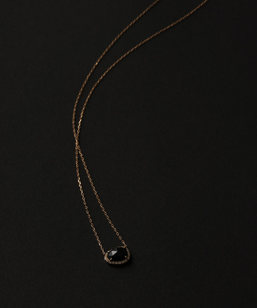 Lilas ネックレス スライスオニキスダイヤネックレス K10 レディース