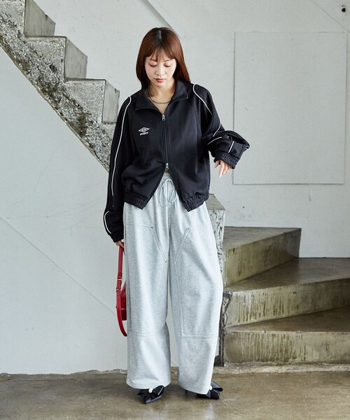 umbro（アンブロ） ジャージブルゾン フリ- サックスブルー レディース