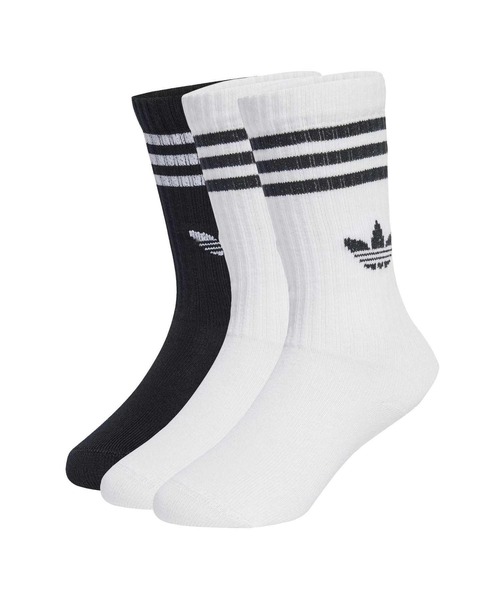 adidas（アディダス） 靴下 K CREW SOCKS 3P ソックス JZ7496 WHT/WHT