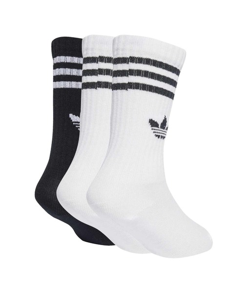 adidas（アディダス） 靴下 K CREW SOCKS 3P ソックス JZ7496 WHT/WHT
