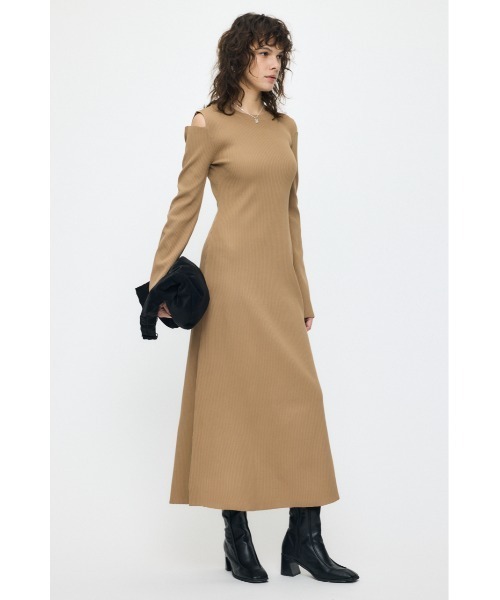 MOUSSY（マウジー） ワンピース OPEN SHOULDER ニットドレス