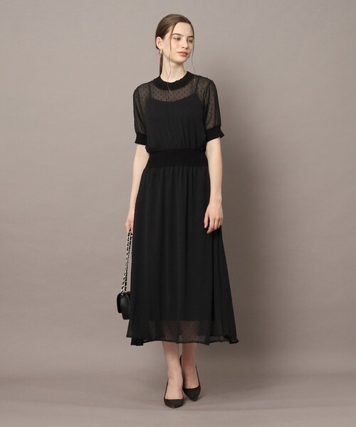 ドレステリア　ワンピース　ドットジャガードオーバーラップコンビドレス　38 DRESSTERIOR（ドレステリア） ワンピース 「otonaMUSE5月号掲載