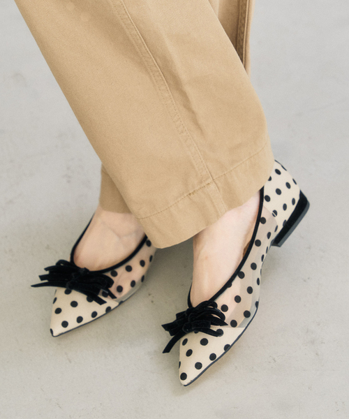 LE TALON（ル タロン） シューズ ポインテッドチュールメニーリボン