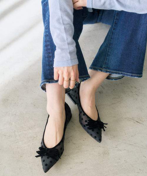 LE TALON（ル タロン） シューズ ポインテッドチュールメニーリボン