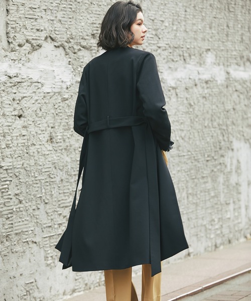 「SMILE ORCHID」 ノーカラーコート M ネイビー レディース_画像5