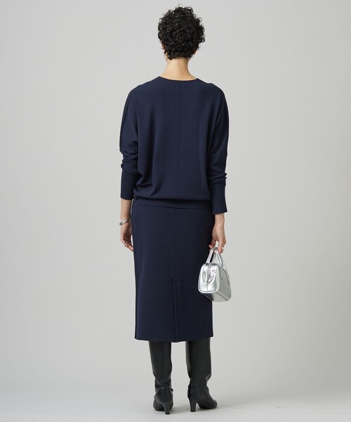 「ICB」 タイトスカート LARGE ネイビー レディース_画像7